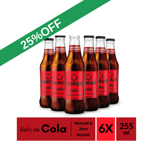 Cola Zero Açúcar Wewi 255ml Pacote com 6 Unidades