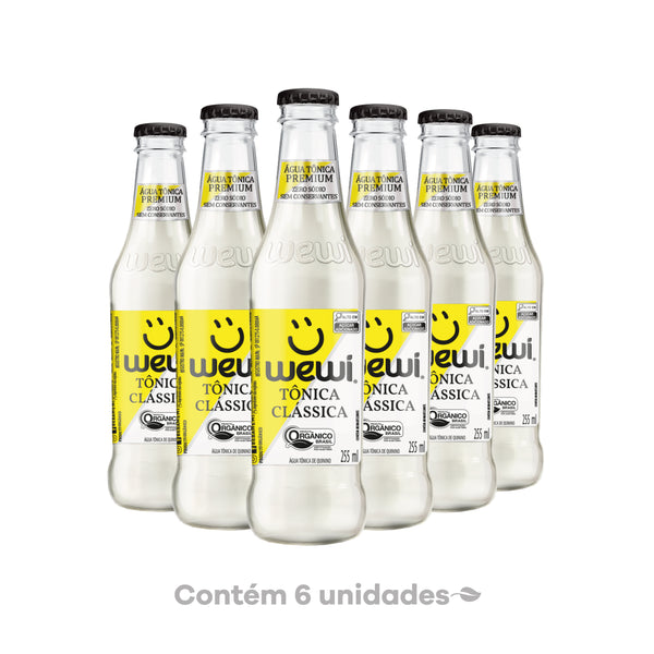Água Tônica Clássica Orgânica Wewi 255ml Pacote com 6 Unidades