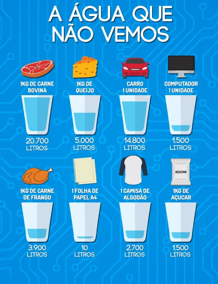 Água Virtual: a água que você consome sem vê, mas precisa enxergar!