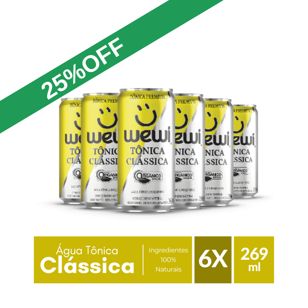 Água Tônica Clássica Orgânica Wewi 269ml Pacote com 6 Unidades