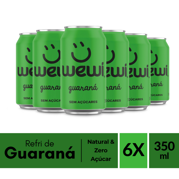 Guaraná Zero Açúcar Wewi 350ml Pacote com 6 Unidades