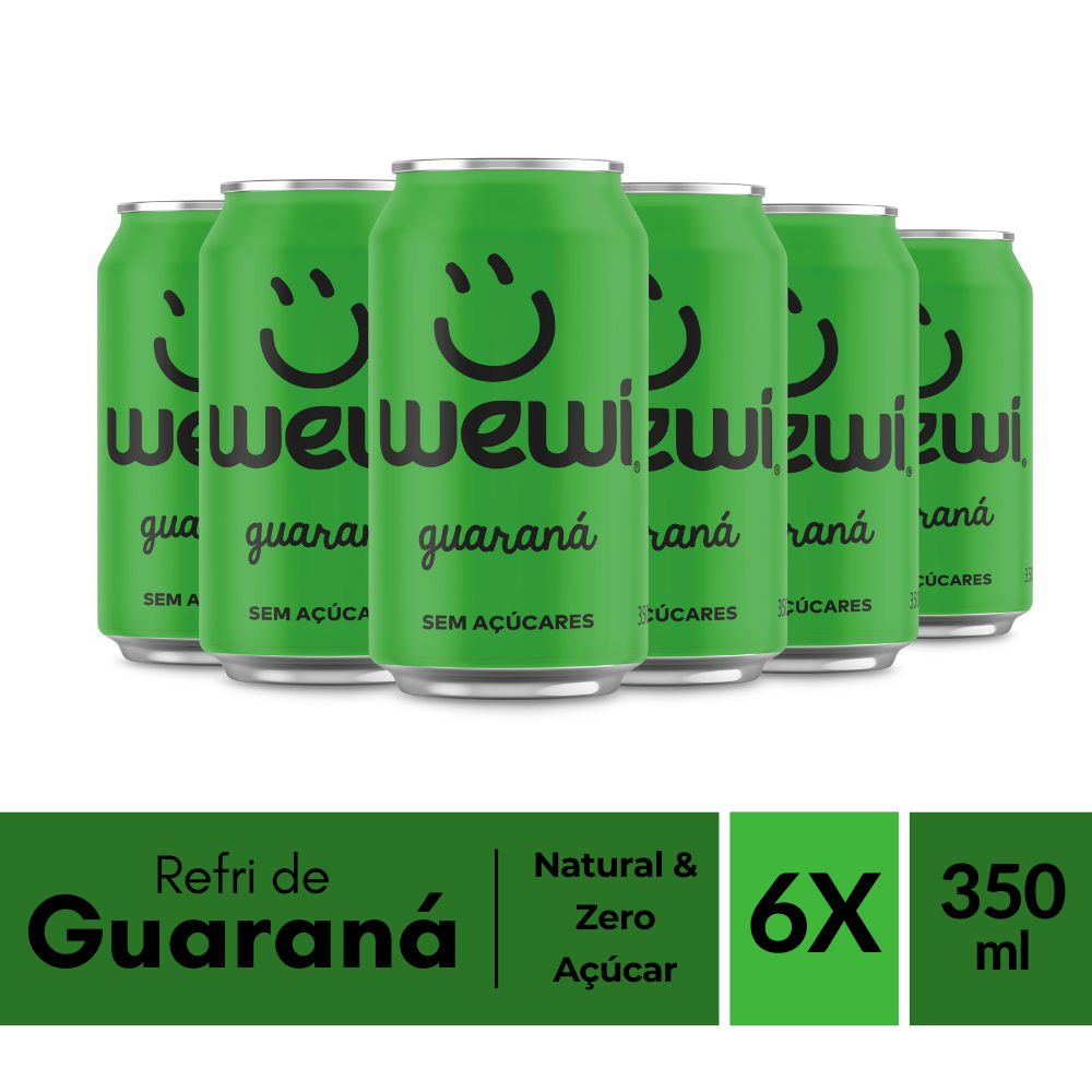 Guarana Zero Sugar Wewi 350ml Pack of 6 Units