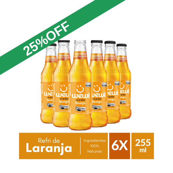 Laranja Orgânico Wewi 255ml Pacote com 6 Unidades