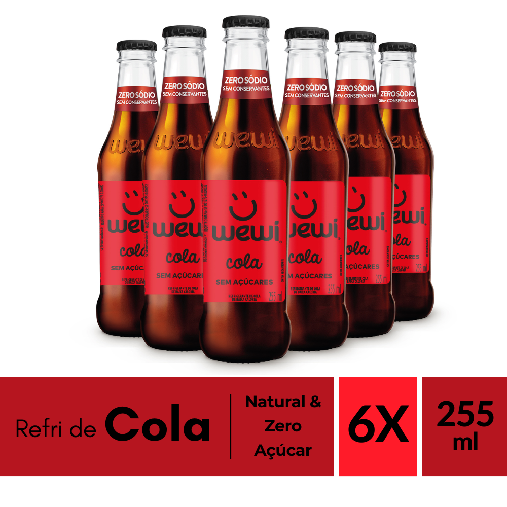 Cola Zero Açúcar Wewi 255ml Pacote com 6 Unidades