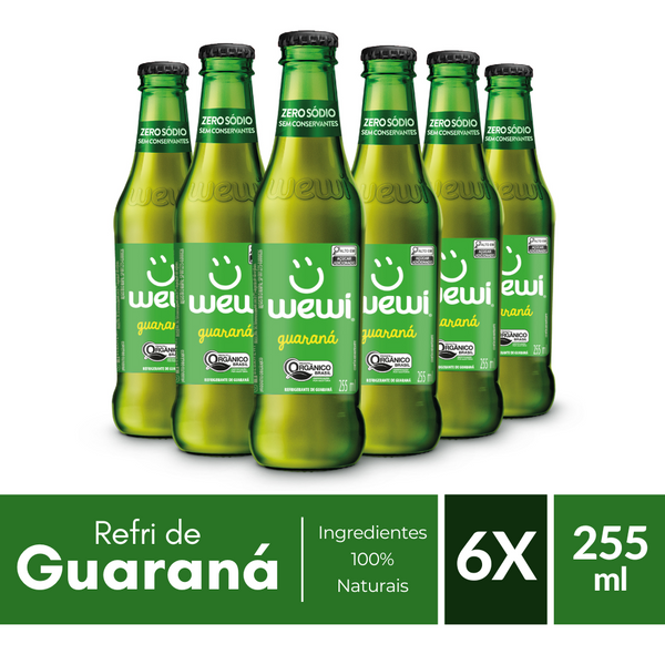 Guaraná Orgânico Wewi 255ml Pacote com 6 Unidades