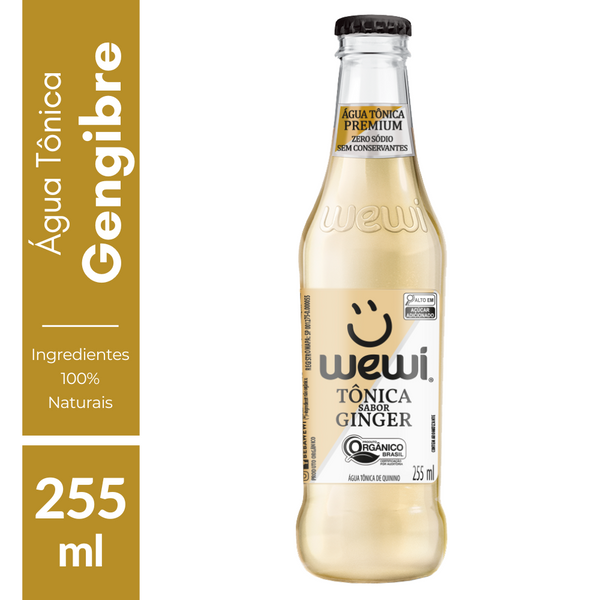 Água Tônica Ginger Orgânica Wewi 255ml