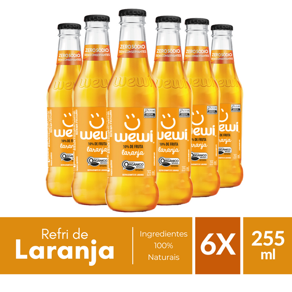 Laranja Orgânico Wewi 255ml Pacote com 6 Unidades