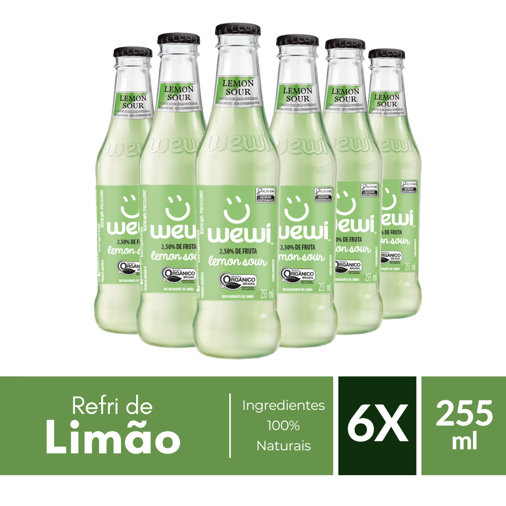 Lemon Sour Orgânico Wewi 255ml Pacote com 6 Unidades