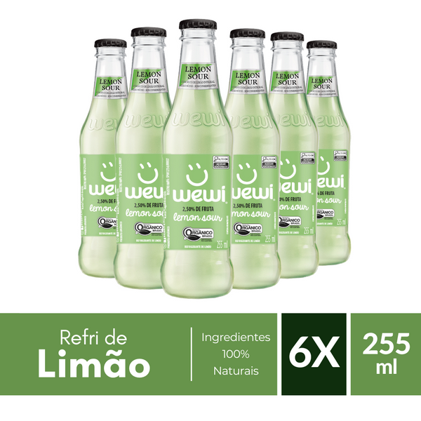 Lemon Sour Orgânico Wewi 255ml Pacote com 6 Unidades