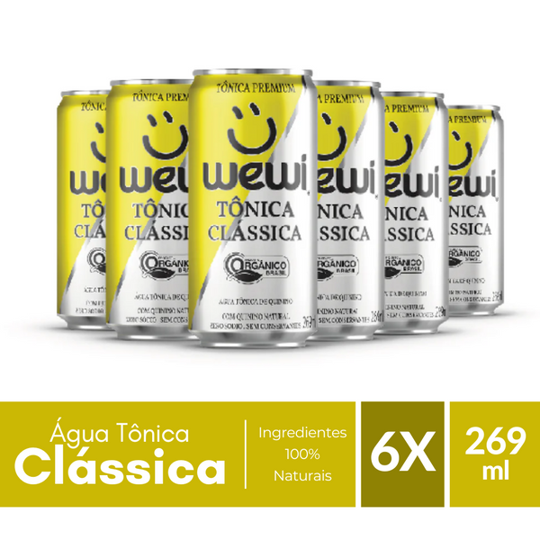 Água Tônica Clássica Orgânica Wewi 269ml Pacote com 6 Unidades