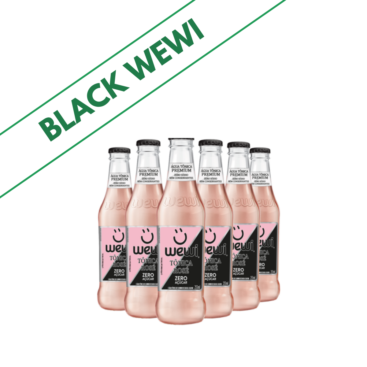 Água Tônica Rosé ZERO Açúcares 255ml Pacote com 6 Unidades