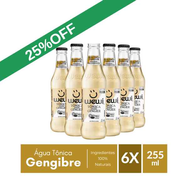 Wewi Organic Ginger Tonic Water 255ml Pack of 6 Units