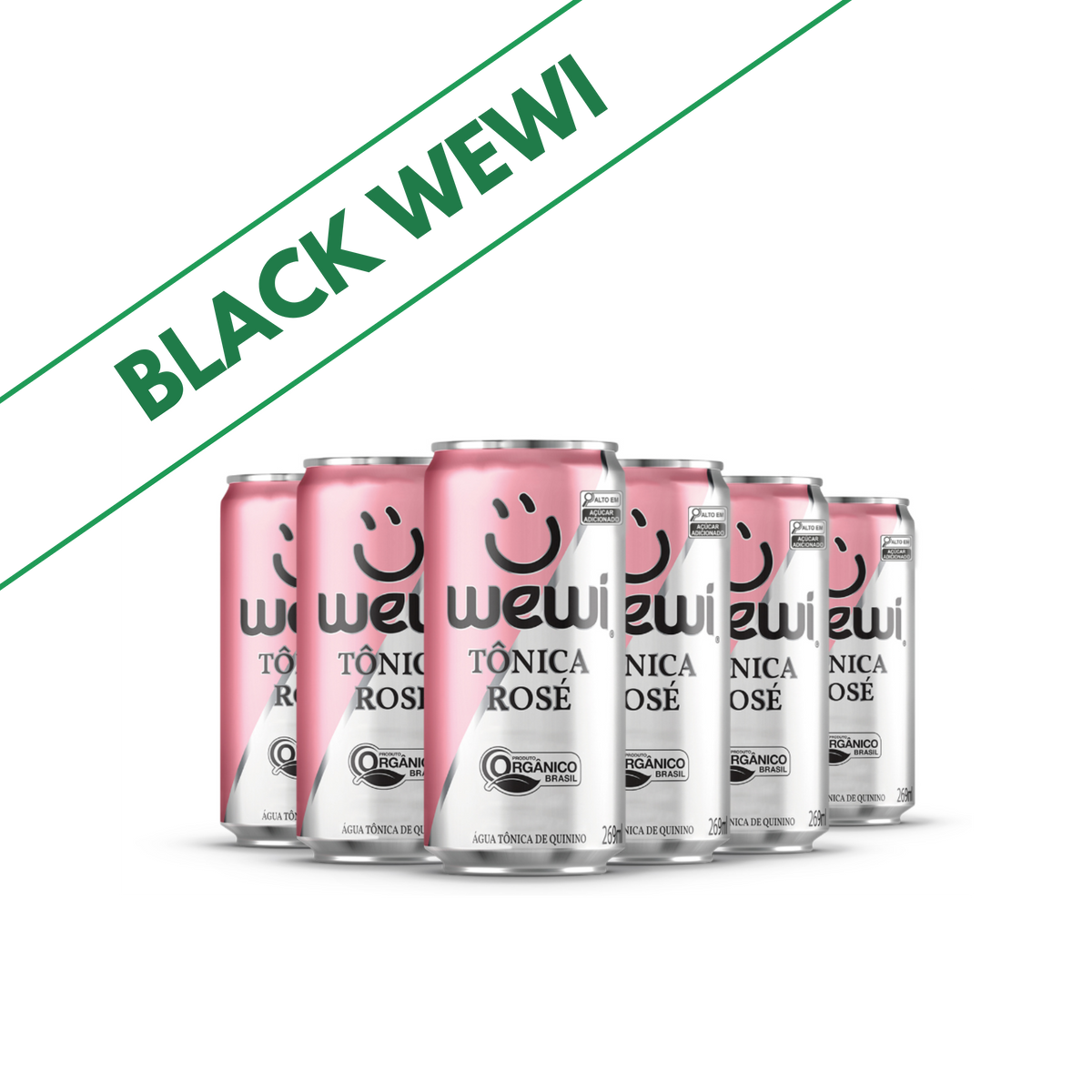 Água Tônica Rosé Orgânica Wewi 269ml Pacote com 6 Unidades