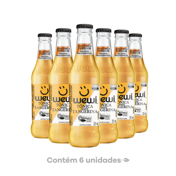 Água Tônica Tangerina Orgânica Wewi 255ml Pacote com 6 Unidades