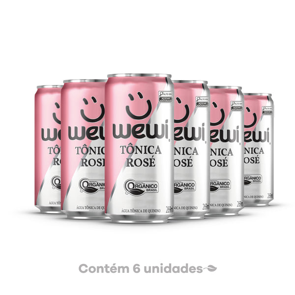 Água Tônica Rosé Orgânica Wewi 269ml Pacote com 6 Unidades