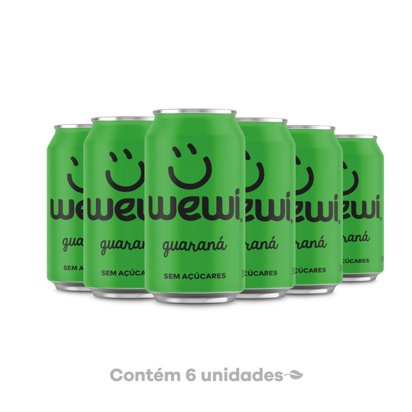 Guaraná Zero Açúcar Wewi 350ml Pacote com 6 Unidades