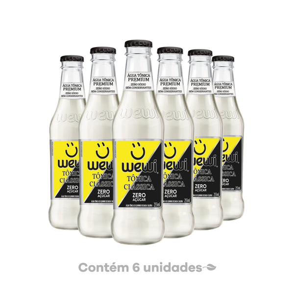 Água Tônica Clássica ZERO Açúcar Wewi 255ml Pacote com 6 Unidades