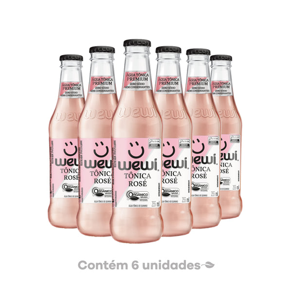 Água Tônica Rosé Orgânica Wewi 255ml Pacote com 6 Unidades