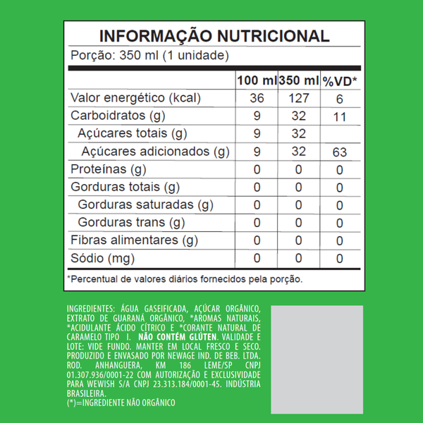 Guaraná Orgânico Wewi 350ml