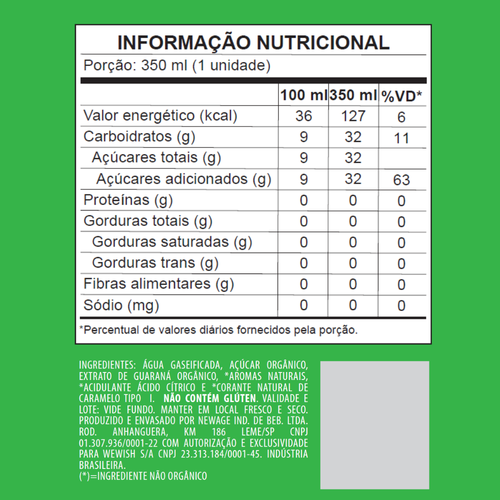 Guaraná Orgânico Wewi 350ml