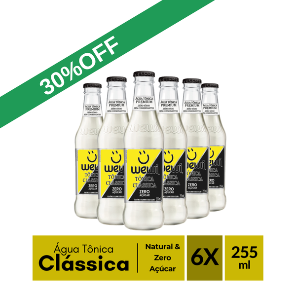 Água Tônica Clássica ZERO Açúcar Wewi 255ml Pacote com 6 Unidades