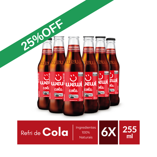 Cola Orgânico Wewi 255ml Pacote com 6 Unidades