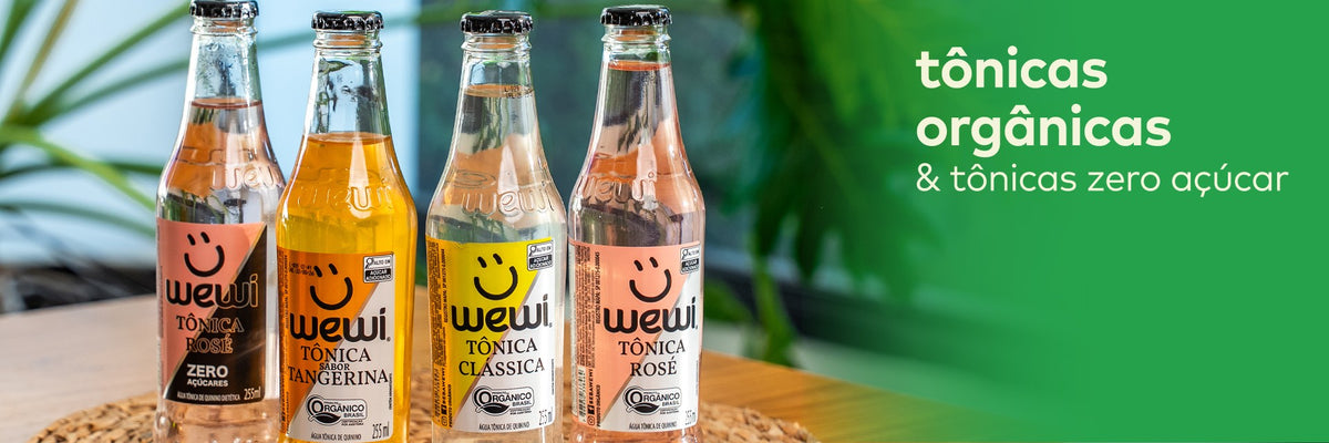 Tônicas orgânicas e tônicas zero açúcar Wewi